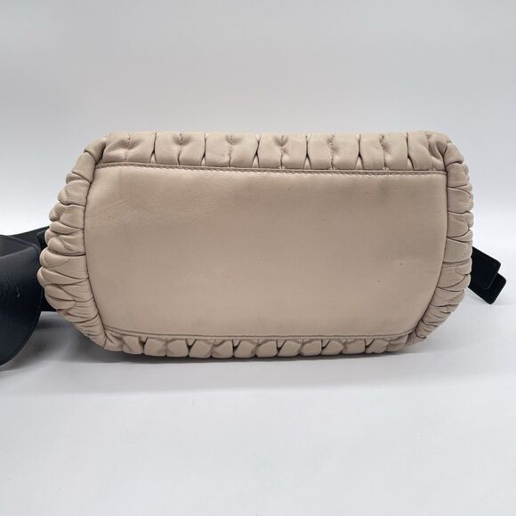 Furla Caos Quilted Leather Bucket Bag Beige Shoulder / Crossbody - Picture 10 of 11